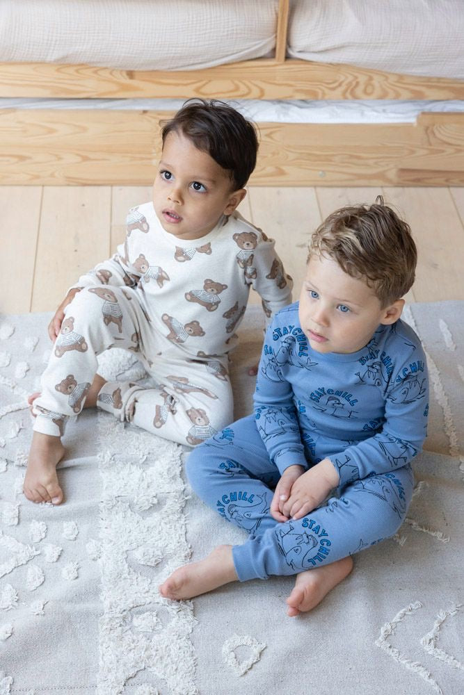 Feetje pyama beertjes beige